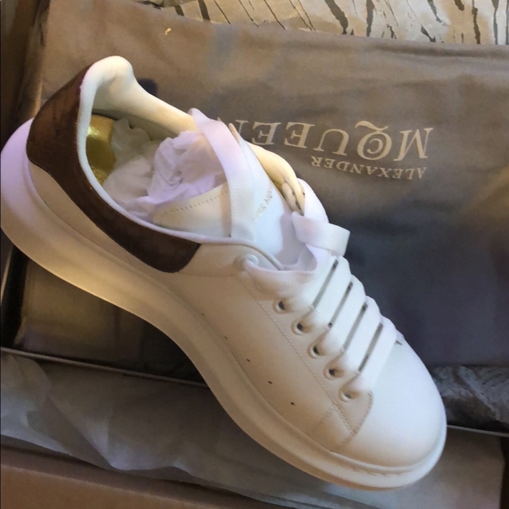 White and Gold Alexander McQueen sneakers